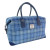 GA-LB1006-COL129-Light Blue Harris Tweed Overnight Bag with Tartan Design Keilys.com