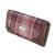 GA-LB2000-COL154-Pink Burgundy Harris Tweed Long Zip Wallet with Tartan Design  Keilys.com