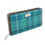 GA-LB2100-COL145-Teal Blue Ladies Harris Tweed Long Wallet Tartan Design Keilys.com