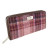 GA-LB2100-COL154-Pink Burgundy Harris Tweed Long Wallet Tartan Design Keilys.com