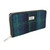 GA-LB2100-COL119 Ladies Harris Tweed Long Wallet Tartan Design Blue with Turquoise Overcheck Keilys.com