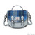 ISL-2811BLUTTL00 Harris Tweed Mini Cobble Satchel Blue Tartan Color Front view Keilys.com