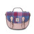 ISL-2812PNBTTL00 Harris Tweed Medium Cobble Satchel Pink Blue Tartan Color Front Side Keilys.com