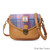 ISL-8319PNBTTL00 Handcrafted Harris Tweed Mini Saddle Bag Pink and Blue Tartam Color Front Side Keilys.com