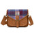 ISL-8320PNBTTL00 Handcrafted Harris Tweed Saddle Bag Pink and Blue Tartan Keilys.com
