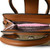 ISL-8390CHEHBL00 Handwoven Harris Tweed Mini Tiree Tote Bag Chestnut Herringbone Color Front Side Keilys.com