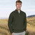 AI-CAST4-GRM Men's High Collar Irish Fisherman Sweater Green Color Keilys.com