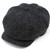 JP2-L006J Donegal Tweed JP Newsboy Cap in Black and Charcoal Herringbone Color Front View Keilys.com