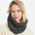 B859572 SuperSoft Merino Wool Aran Knit Snood Scarf in Slate Grey Color Keilys.com