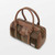 ISL-8846CHETTL00 Medium Handwoven Harris Tweed Duffle Bag in Chestnut Tartan Color Top View Keilys.com