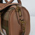 ISL-8846CHETTL00 Medium Handwoven Harris Tweed Duffle Bag in Chestnut Tartan Color Zipper on Keilys.com