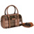 ISL-8846CHETTL00 Medium Handwoven Harris Tweed Duffle Bag in Chestnut Tartan Keilys.com