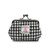 ISL-9500BLWDTL000 Handwoven Harris Tweed Coin Purse in Black and White Dogtooth Color Front View Keilys.com