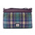 MCS-CB2203-MCS2204 Handwoven Harris Tweed Large Shoulder Bag in Green/Purple Color Front View Keilys.com