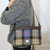 MCS-CB2203-TRT021 Handwoven Harris Tweed Large Shoulder Bag in Blue/Brown Check Color Keilys.com