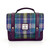 MCS-CB2504-MCS2204 Traditional Harris Tweed Mini Messenger Bag in Green/Purple Color Front View Keilys.com