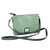 MCS-CB3014-1904B2 Handcrafted Ladies Harris Tweed Zip Purse in Turquoise Color Front View Keilys.com