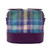MCS-CB5003-MCS2204  Handwoven Harris Tweed Square Zip Shoulder Bag in Green/Purple Color Back View Keilys.com