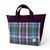 MCS-CB2503-MCS2204 Scottish Harris Tweed Messenger Travel Bag in Green Purple Check Color Front View Keilys.com
