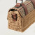 ISL-8611BEIDTL00 Handcrafted Harris Tweed Mini Straw Satchel Beige Dogtooth Color Keilys.com