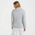 B170790 Merino Wool Asymmetric Collar Aran Sweater Grey Color Back View Keilys.com