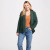 B136403 Ladies Aran Knit Patchwork Open Cardigan Green Color Keilys.com