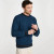 B137123 Men's Merino Wool Aran Crew Neck Sweater Teal Color Front View  Keilys.com