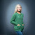 OAC-1505KIW Women's Merino Wool Honeycomb Knit Cardigan Green Color Keilys.com