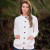 OAC-1505NAT Women's Merino Wool Honeycomb Knit Cardigan White Color Keilys.com