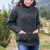 OAC-1505ARMGR Women's Merino Wool Honeycomb Knit Cardigan Army Green Color Keilys.com