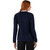 OAC-1505 Women's Merino Wool Honeycomb Knit Cardigan Navy Color Back View Keilys.com
