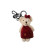 ISL-BEARKEY-FUSTT Handcrafted Harris Tweed Bear Keyring Fuchsia Tartan Color Keilys.com
