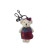 ISL-BEARKEY-PNKBLUTT Handcrafted Harris Tweed Bear Keyring Pink and Blue Tartan Color Keilys.com