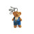 ISL-BEARKEY-BLUTT Handcrafted Harris Tweed Bear Keyring Blue Tartan Color Keilys.com