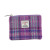 GA-LB2045-COL146 Harris Tweed Mini Zip Purse with Tartan Design Purple Mint Keily’s.com