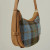 ISL-8355CBLTTL00 Genuine Leather & Harris Tweed Elon Handbag Chesnut Blue Sidr View  Keily’s.com