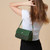 ISL-8356 Genuine Leather & Harris Tweed Clutch Green Lifestyle Keily’s.com