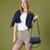 ISL-8356 Genuine Leather & Harris Tweed Clutch Navy Lifestyle Keily’s.com