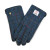 ISL-9001NAVCHKL0-Navy Over Check Women's Harris Tweed & Leather Gloves Keilys.com