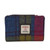 MCS-CB5004-BLUE PINK Scottish Harris Tweed & Leather Wallet Keilys.com