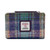 MCS-CB5004-GREEN PURPLE  Scottish Harris Tweed & Leather Wallet Keilys.com