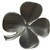 RE7946-S Four Leaf Clover Wall Hanging - Satin Nickel Plated Pewter Front side Keilys.com