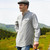 Lee Valley Ireland Men's Flannel Cotton Grandfather Shirt Dark Blue and Cream Stripe Keilys.com
