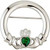 S1913 Green Crystal Claddagh Brooch Keilys.com