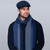 MUCTRIN34 Mucros Weavers Tweed Trinity Flat Cap Blue Herringbone Front view Keilys.com