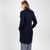 AWL108-304 Ladies 3 Button Collar Coat Navy Color Back View Keilys.com