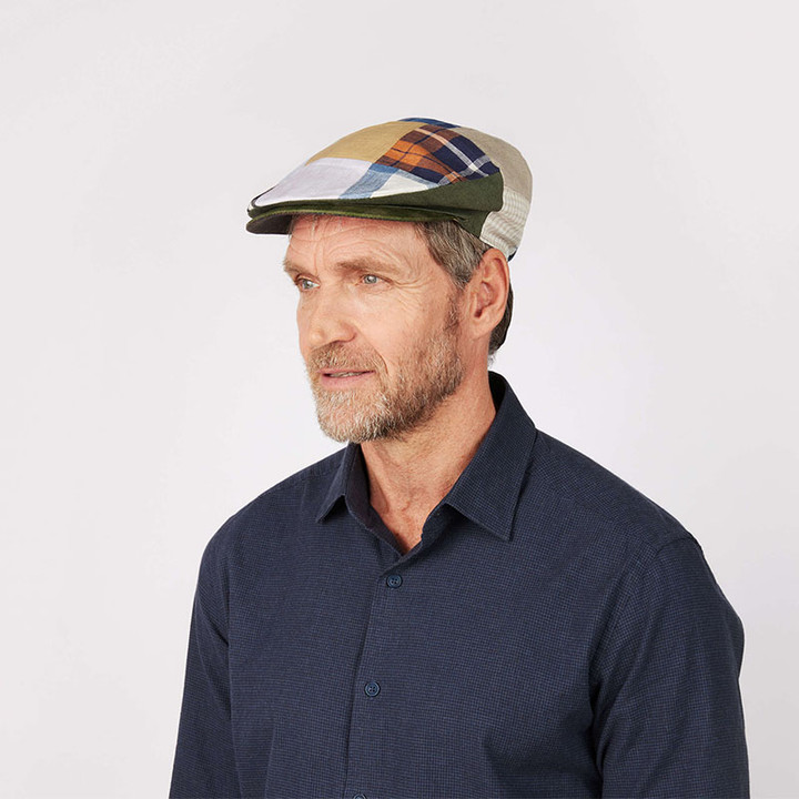 Hanna Hats Linen Vintage Irish Patchwork Cap Keilys.com