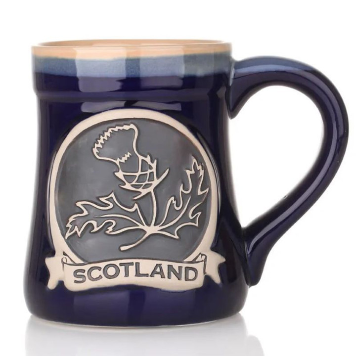 Scotland Thistle Stoneware Mug Blue Keilys.com