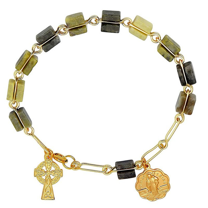 Connemara Marble Rosary Bracelet Single Decade Beads On Keylis.com