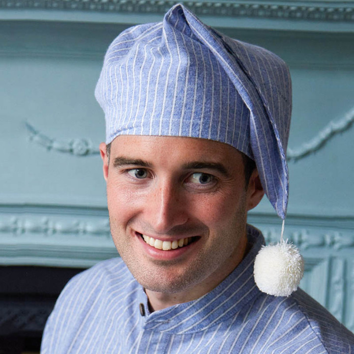 Lee Valley Ireland Flannel Nightcaps Navy/Blue/White Stripe Keilys.com